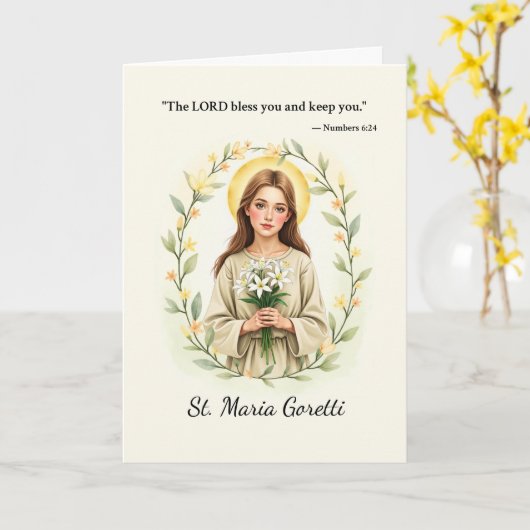 Der Frieden und das Glück Gottes von Saint Maria G Karte (Gelbe Blume)