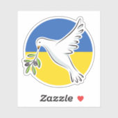 Der Frieden unter ukrainischer Flagge in der Ukrai Aufkleber (Blatt)