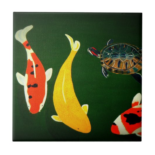 Der friedliche Teich Fliese (Vorderseite)