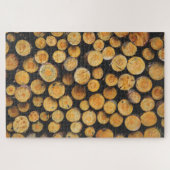 Der frisch geschnittene Stapel von Baumstämmen Puzzle (Horizontal)
