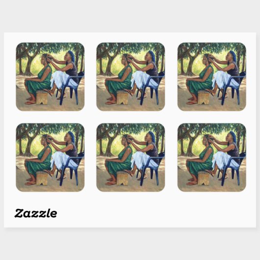 Der Friseur 2001 Quadratischer Aufkleber (Blatt)