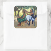 Der Friseur 2001 Quadratischer Aufkleber (Tasche)