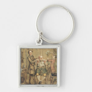 Der Friseur, c.1760-69 (Öl auf Leinwand) Schlüsselanhänger