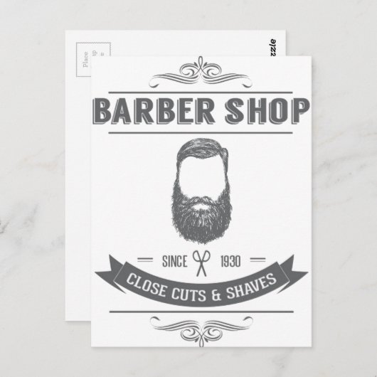 Der Friseur Postkarte (Vorne/Hinten)