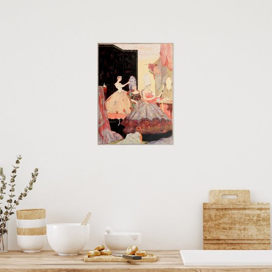 Der Friseur - Vintage Image Poster (Küche)