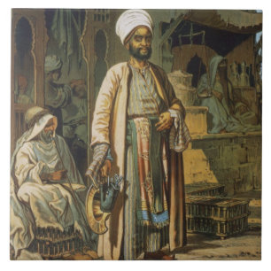Der Friseur, "von der Andenken von Kairo", 1862 Fliese