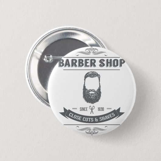 Der Friseursalon Button (Vorne & Hinten)