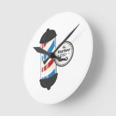 Der Friseursalon Runde Wanduhr (Winkel)