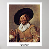 Der frohe Drinker von Frans Hals Poster (Vorne)