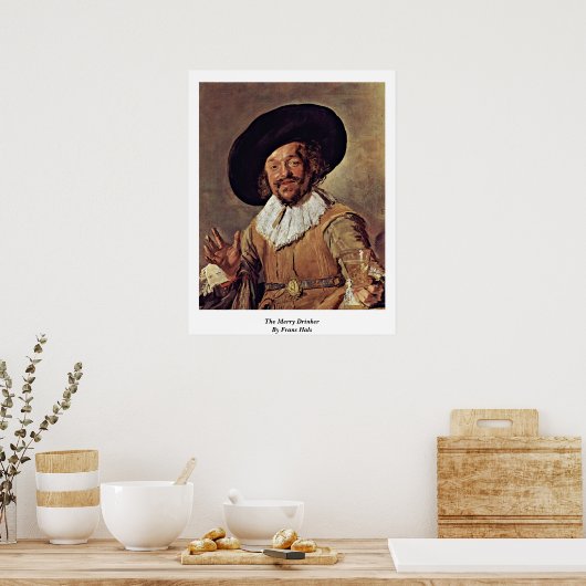 Der frohe Drinker von Frans Hals Poster (Küche)