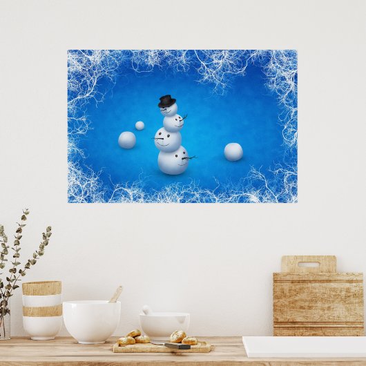 Der frohe Snowman Poster (Küche)