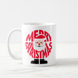 Der "FROHE WEIHNACHTEN" Santa-Wort-Kunst-Becher Kaffeetasse