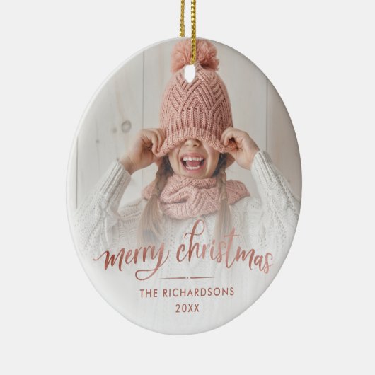 Der frohen Weihnacht-| Foto Rosen-Goldder Keramik Ornament (Rechts)