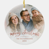 Der frohen Weihnacht-| Foto Rosen-Goldder Keramik Ornament (Hinten)