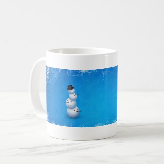 Der fröhliche Schneemann Kaffeetasse (Vorderseite Links)