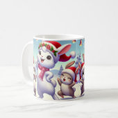 Der fröhliche Tanz eines Weihnachtsrabbits Kaffeetasse (Vorderseite Links)