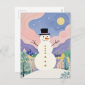 Der fröhliche Winter Feiertagspostkarte (Vorne/Hinten)