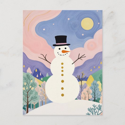 Der fröhliche Winter Feiertagspostkarte (Vorderseite)