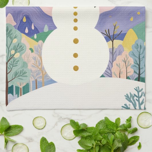 Der fröhliche Winter Geschirrtuch (Gefaltet)