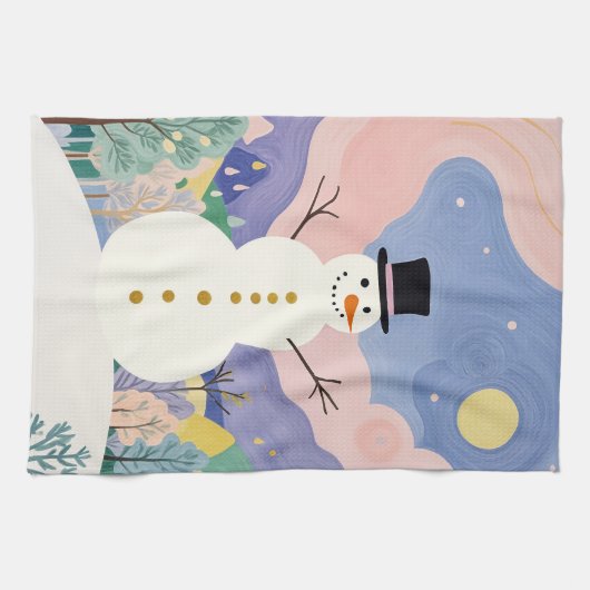 Der fröhliche Winter Geschirrtuch (Horizontal)