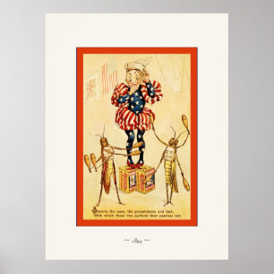 Der Frolie Grasshopper Circus ~ Vintag Poster