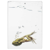 der Frosch, der in das Wasser springt und taucht Klemmbrett (Rückseite)