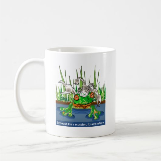 Der Frosch und der Skorpion Kaffeetasse (Links)