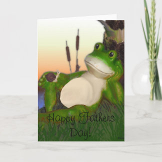 Der Frosch und die Schnecke-Vatertags-Karte Karte