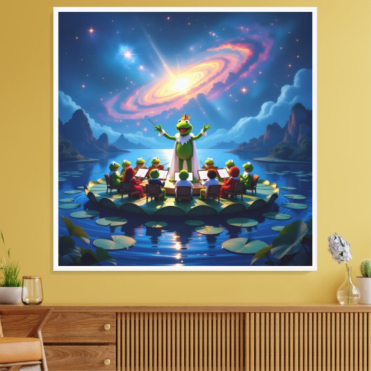 Der Froschkönig dirigiert Leinwanddruck (Insitu (Wohnzimmer))
