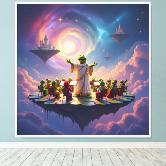 Der Froschkönig dirigiert Leinwanddruck (Insitu (Holzboden))