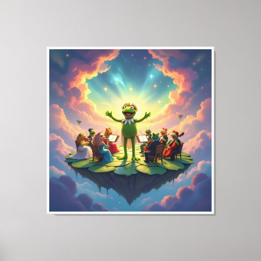 Der Froschkönig dirigiert Leinwanddruck (Vorderseite)