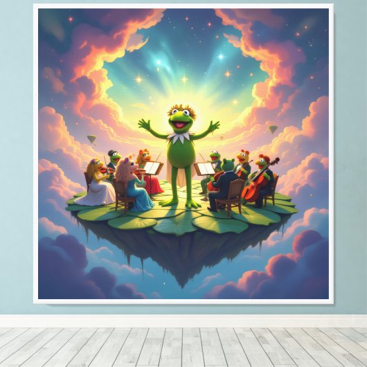 Der Froschkönig dirigiert Leinwanddruck (Insitu (Holzboden))