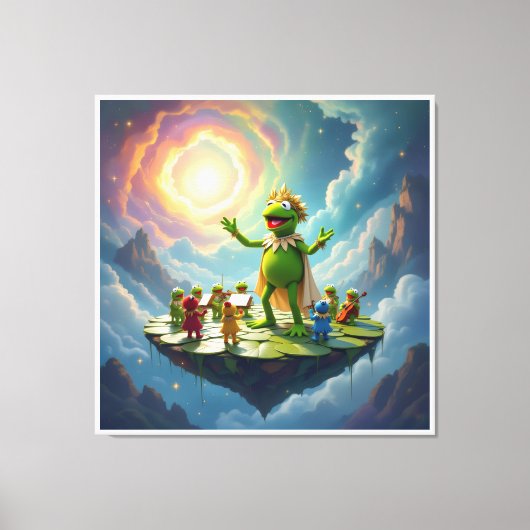 Der Froschkönig dirigiert Leinwanddruck (Vorderseite)