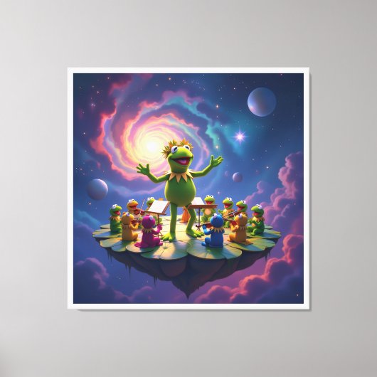 Der Froschkönig dirigiert Leinwanddruck (Vorderseite)