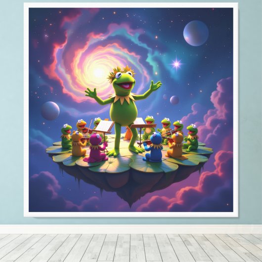 Der Froschkönig dirigiert Leinwanddruck (Insitu (Holzboden))