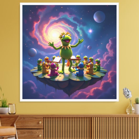 Der Froschkönig dirigiert Leinwanddruck (Insitu (Wohnzimmer))