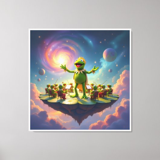 Der Froschkönig dirigiert Leinwanddruck (Vorderseite)