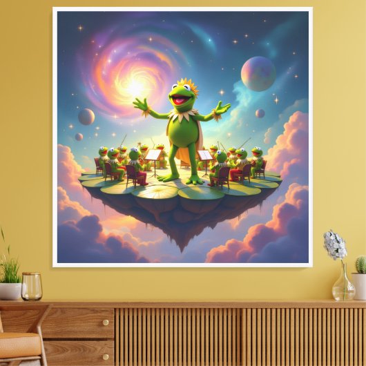 Der Froschkönig dirigiert Leinwanddruck (Insitu (Wohnzimmer))