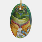 Der Froschprinz mit Kronen- und Schwertwasserkunst Keramik Ornament (Links)