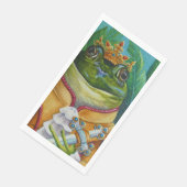 Der Froschprinz mit Kronen- und Schwertwasserkunst Serviette (Ecke)