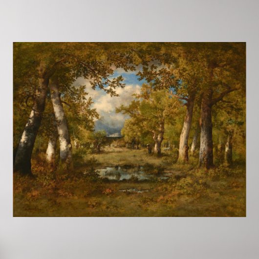 Der Froschteich - Diaz de la Peña Kunst Poster (Vorne)