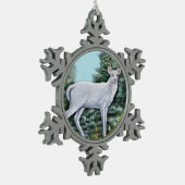 Der Frost-Hirsch Schneeflocken Zinn-Ornament (Links)