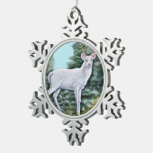 Der Frost-Hirsch Schneeflocken Zinn-Ornament (Rechts)