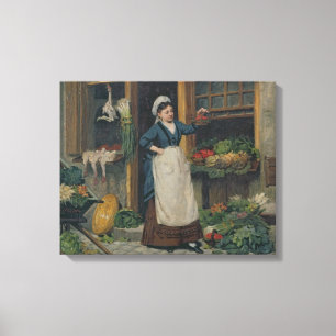 Der Frucht-Verkäufer Leinwanddruck