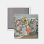 Der Fruchtmarkt (farbige Gravur) Magnet (Vorderseite/Rückseite)