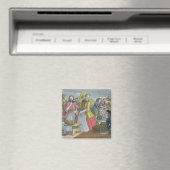 Der Fruchtmarkt (farbige Gravur) Magnet (In Situ (Geschirrspüler))