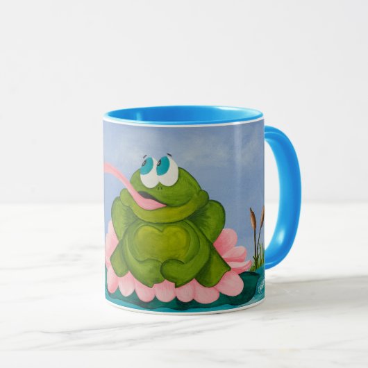 Der frühe Frosch fängt die Fliege Tasse (VorderseiteRechts)