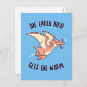 Der frühe Vogel bekommt den Wurm Postkarte (Vorne/Hinten)