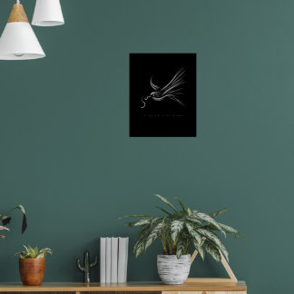 Der frühe Vogel fängt das Worm - Line Art Sprichwo Poster