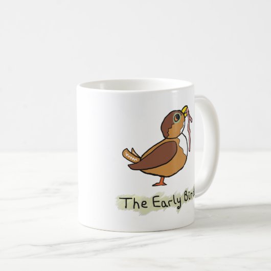 Der frühe Vogel fängt den Wurm Kaffeetasse (VorderseiteRechts)